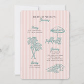 Invitation Pink Palm Springs Pastel Beach Anniversaire Week-e (Dos)