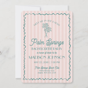 Invitation Pink Palm Springs Pastel Beach Bachelorette Party