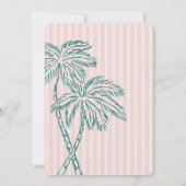 Invitation Pink Palm Springs Pastel Beach Cabana Baby shower (Dos)