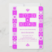 Invitation Pink Papel Picado Fiesta C'est un Baby shower de f (Devant)