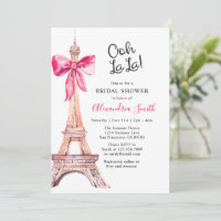 Invitation Pink Paris Bridal Shower
