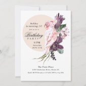 Invitation Pink Parrot Boho Tropical 21e fête d'anniversaire (Devant)