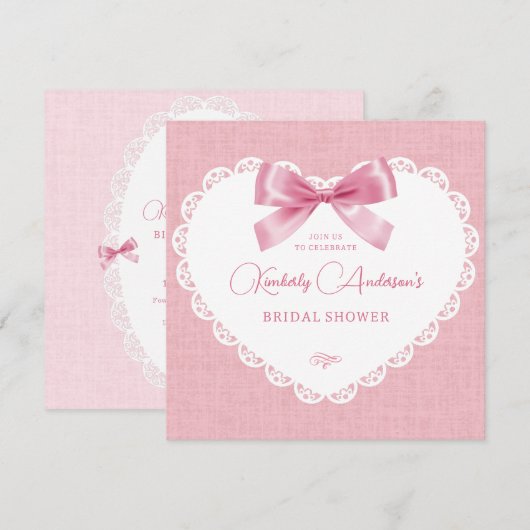 Invitation Pink pastel arc esthétique douche nuptiale (Devant / Derrière)