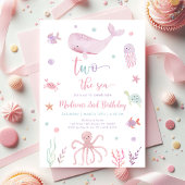 Invitation Pink Pastel Deux la mer Anniversaire