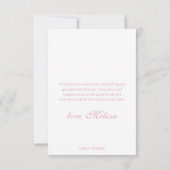 Invitation Pink Pastel & Gold Diamond Graduation Merci En (Dos)
