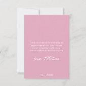 Invitation Pink Pastel & Gold Diamond Graduation Merci En (Dos)