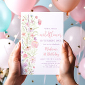Invitation Pink Pastel Little Fleur sauvage Anniversaire
