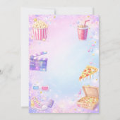 Invitation Pink Pastel Movie Night Birthday Party  (Dos)