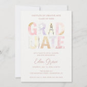Invitation Pink Pastel Soft Dreamy Architect Graduation (Devant)