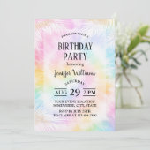 Invitation Pink Pastel Tie Dye Girly Chic (Debout devant)