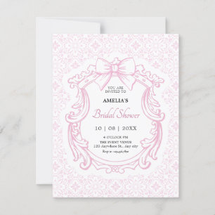 Invitation Pink pastel vintage orné douche de nage