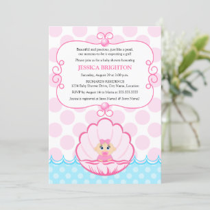 Invitation Pink Pearl Baby Girl Douche