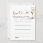 Invitation Pink Pearl et Prosecco Mariage Bucket List jeu (Devant)