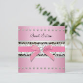Invitation Pink Pearl Leopard Sweet 16 Party (Debout devant)