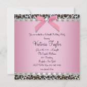 Invitation Pink Pearl Leopard Sweet 16 Party (Dos)