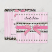 Invitation Pink Pearl Leopard Sweet 16 Party (Devant / Derrière)