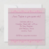 Invitation Pink Pearl Pinstripe Girls 5e anniversaire (Dos)