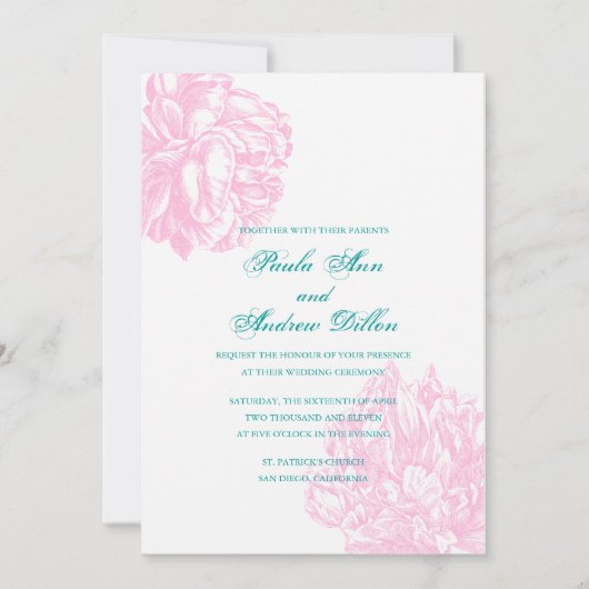 Invitation Pink Peony (Devant)