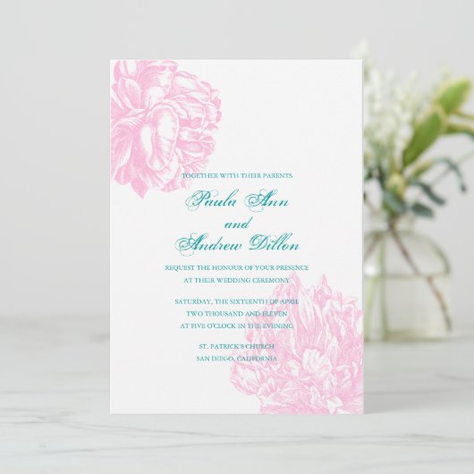 Invitation Pink Peony (Debout devant)