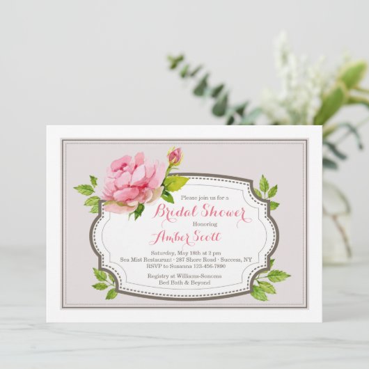 Invitation Pink Peony (Debout devant)