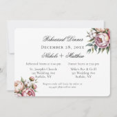 Invitation Pink Peony and Cotton Wedding Rehearsal Dinner (Devant)