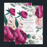 Invitation Pink Peony Eucalyptus Garden Floral Bridal Shower<br><div class="desc">customize for any event</div>