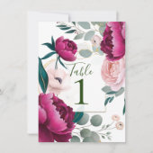 Invitation Pink Peony Eucalyptus Garden Floral Glam Wedding  (Devant)