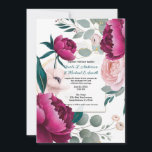 Invitation Pink Peony Eucalyptus Garden Floral Glam Wedding<br><div class="desc">Customize for your event</div>
