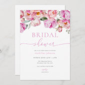 Invitation Pink Peony Floral (Devant / Derrière)