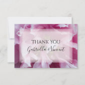 Invitation Pink Peony Flower Mariage Flat Merci Notes (Devant)