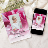 Invitation Pink Peony Flower Vivant Fête funéraire