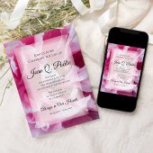 Invitation Pink Peony Flowers Célébration de la vie