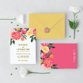 Invitation Pink Peony moderne Pink Floral personnalisé Mariag