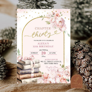 Invitation Pink Peony Storybook Femme 30e anniversaire