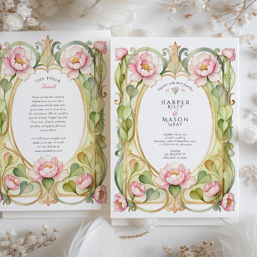 Invitation Pink Peony Wedding