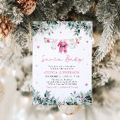 Invitation Pink Père Noël bébé Baby shower de linge de maison