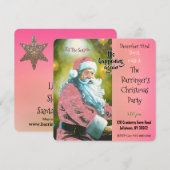 Invitation Pink Père Noël Élégante fête de Noël annuelle (Devant / Derrière)