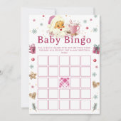 Invitation Pink Père Noël Noël Cookie Baby shower Bingo (Devant)