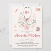 Invitation Pink Photo Watercolor École de soins infirmiers (Devant)