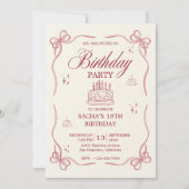 Invitation Pink Playful 18th Birthday (Devant)