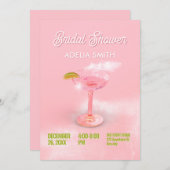 Invitation Pink poach cocktail margarita nuptiale douche (Devant / Derrière)
