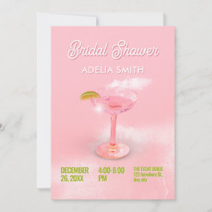 Invitation Pink poach cocktail margarita nuptiale douche