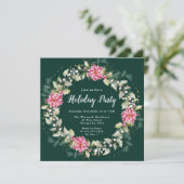 Invitation Pink Poinsettia Wreath (Debout devant)