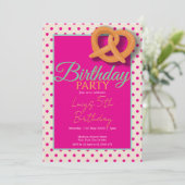 Invitation Pink Polka Dot Birthday Party (Debout devant)