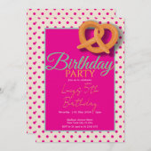 Invitation Pink Polka Dot Birthday Party (Devant / Derrière)