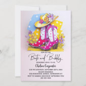 Invitation Pink Polka Dot Boots and Bubbly Bridal Shower (Devant)