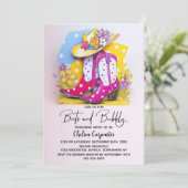 Invitation Pink Polka Dot Boots and Bubbly Bridal Shower (Debout devant)