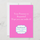 Invitation Pink Polka Dot Princess Anniversaire (Dos)