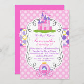 Invitation Pink Polka Dot Princess Anniversaire (Devant / Derrière)