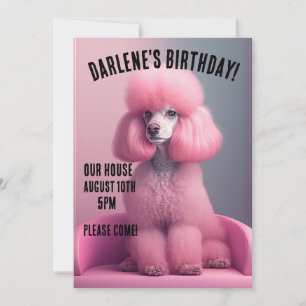 Invitation PINK POODLE ANNIVERSAIRE FÊTE SUR MESURE Invitatio